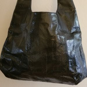 Beirn black leather hobo bag